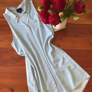 Denim button down dress